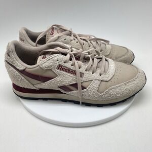 Reebok Sneakers Classic Leather Mens 10 Beige Leather Athletic Shoes 059503